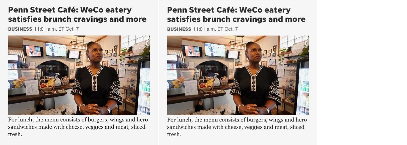 Penn Street Cafe Menu