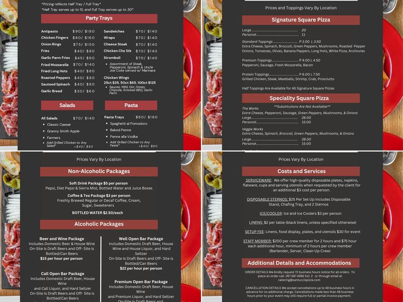 Santucci's Original Square Pizza - Haddonfield, NJ Menu