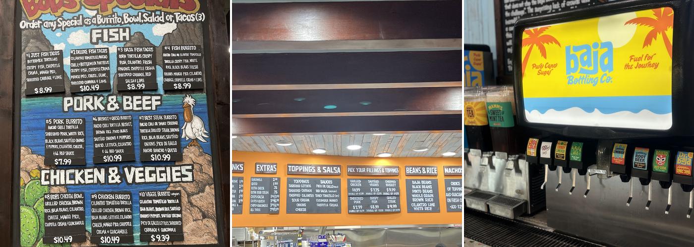 Cabo Bob's Burritos Menu