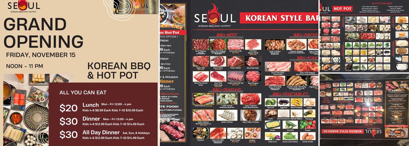 Seoul Korean BBQ and Hot Pot Menu