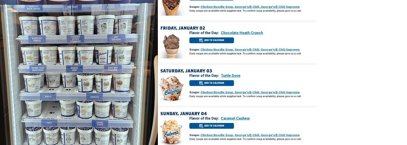 Culver’s Menu