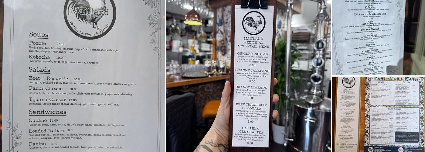 Maitland Farm Kitchen & Spirits Menu