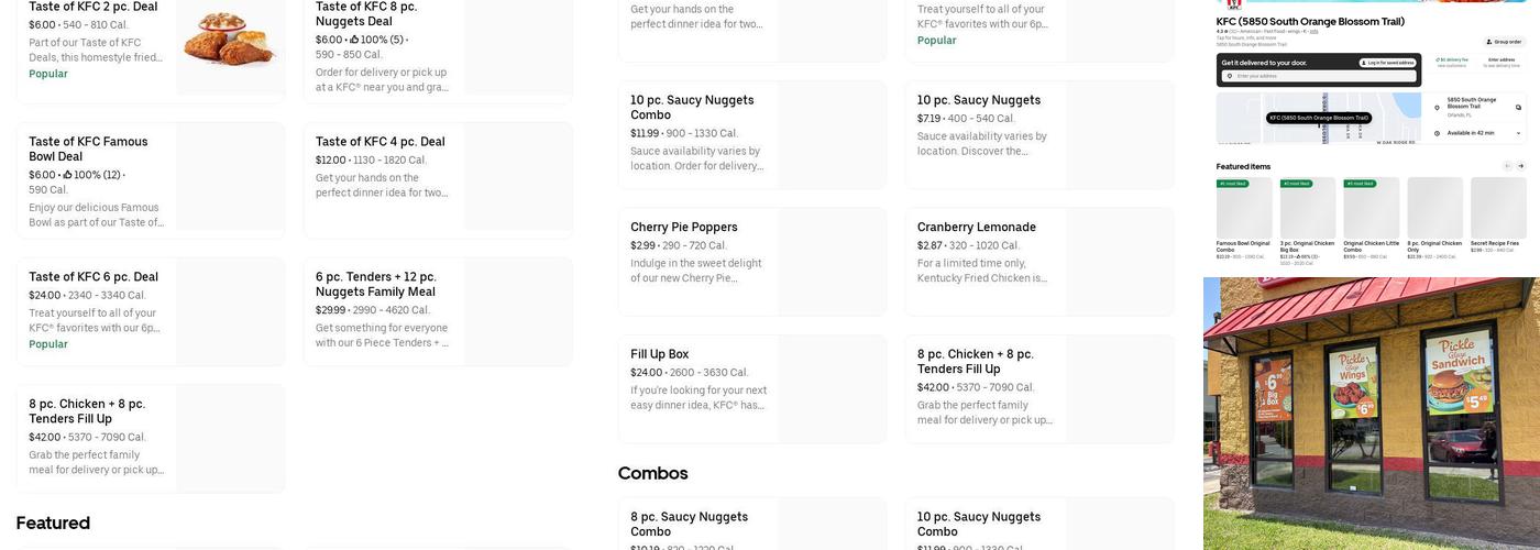 KFC Menu