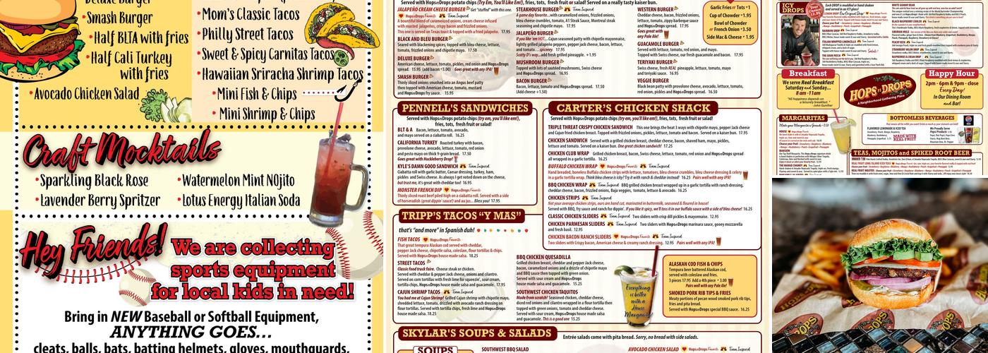 Hops n Drops Menu