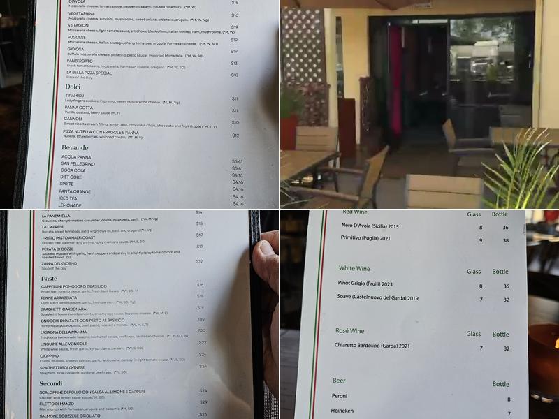 La Bella Pizza Trattoria Italiana Menu