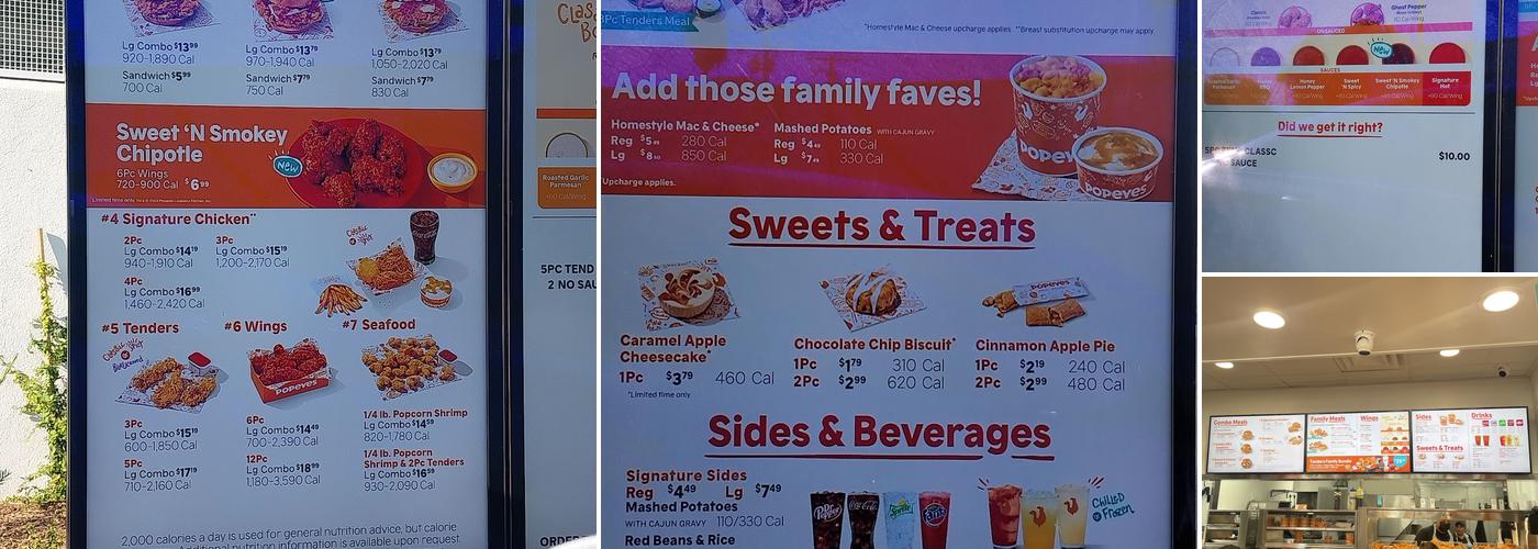 Popeyes Louisiana Kitchen Menu