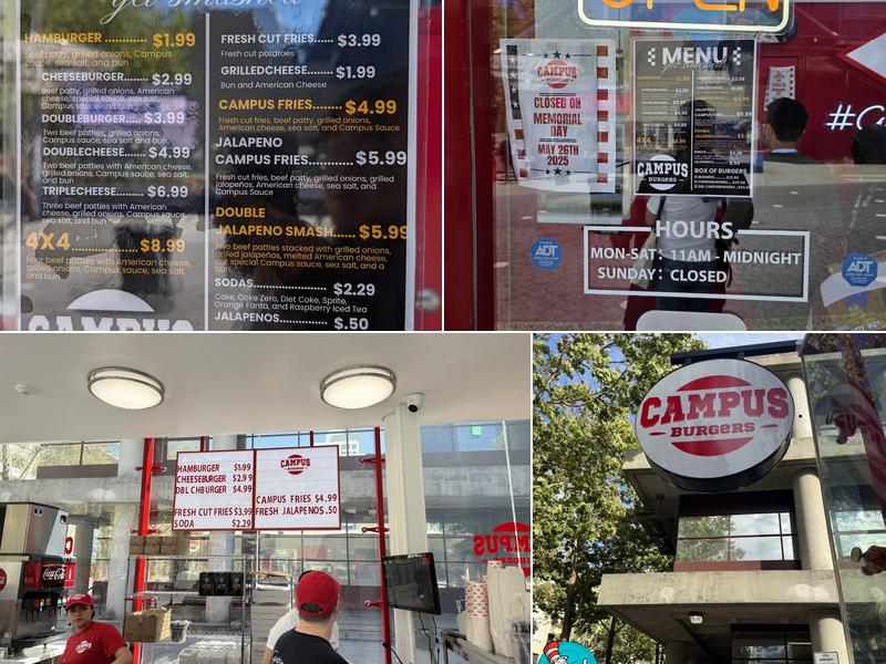 Campus Burgers Menu