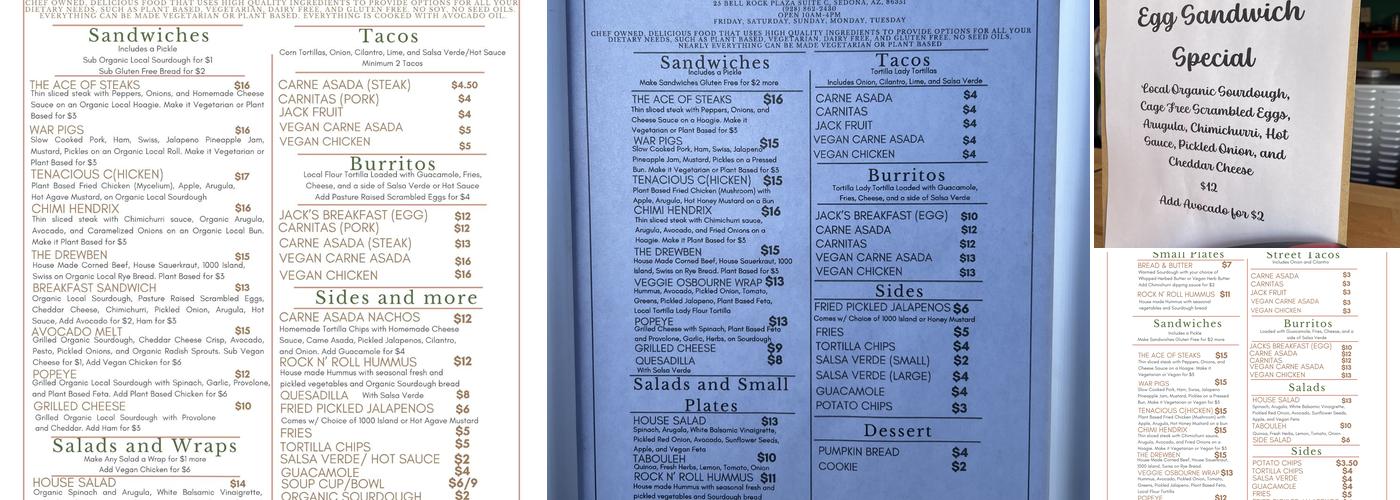 Drewbies Menu