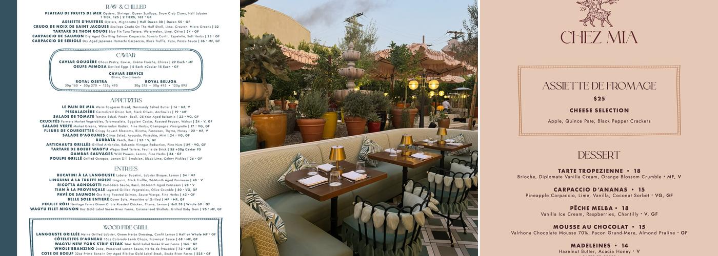 Chez Mia Menu