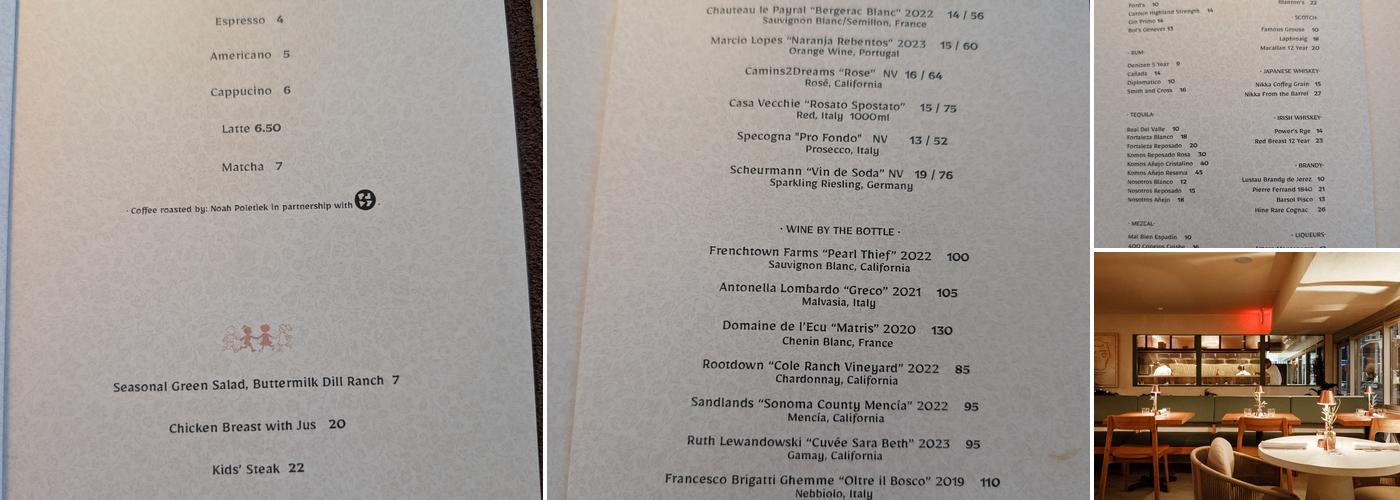 Olive & Rose Menu