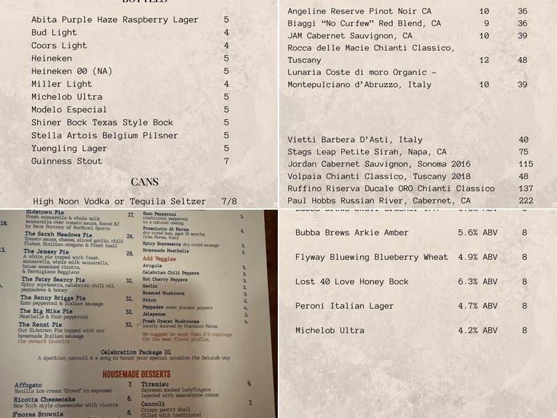 Deluca's Pizza - Little Rock Menu