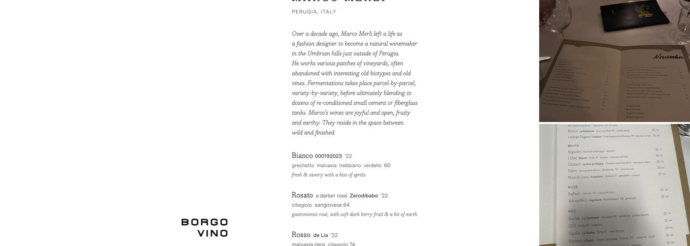 Borgo Menu