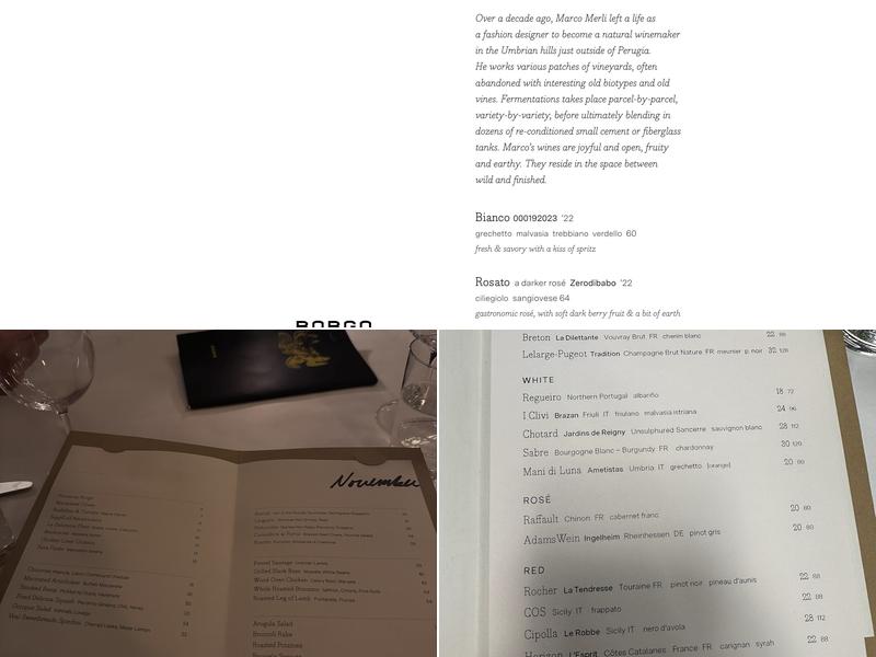 Borgo Menu