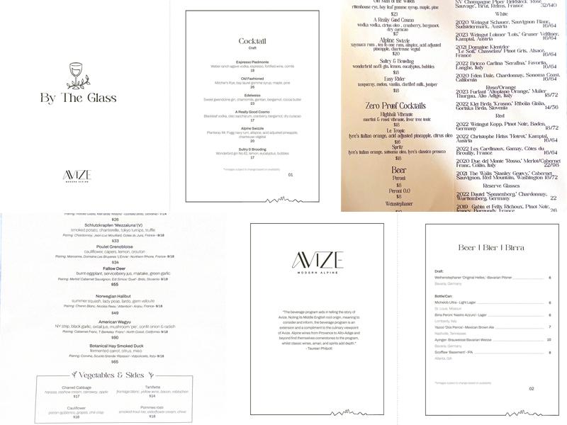 Avize Menu