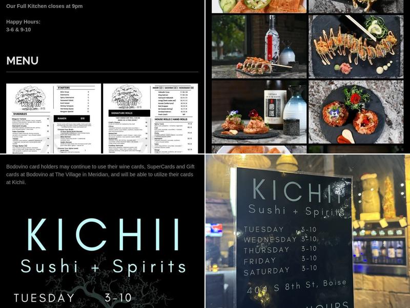 Kichii Sushi and Spirits Menu