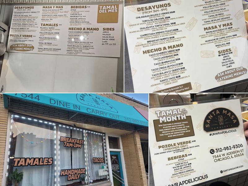Santa Masa Tamaleria Menu