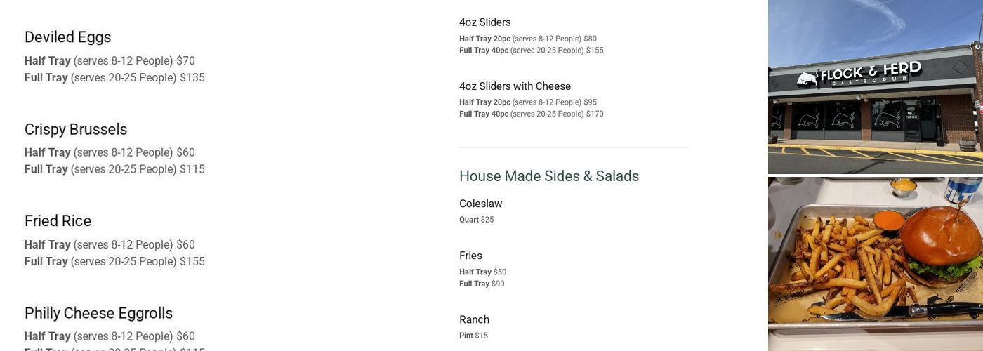 Flock & Herd Gastropub Menu