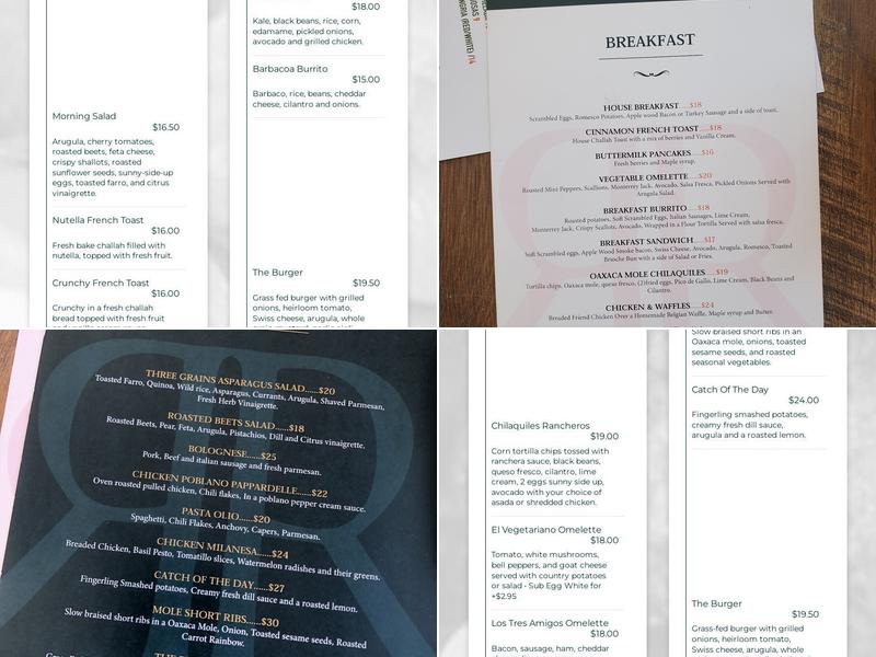 Rosseth Restaurant Menu