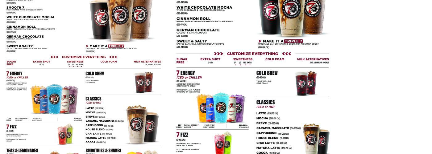 7 Brew Coffee Menu