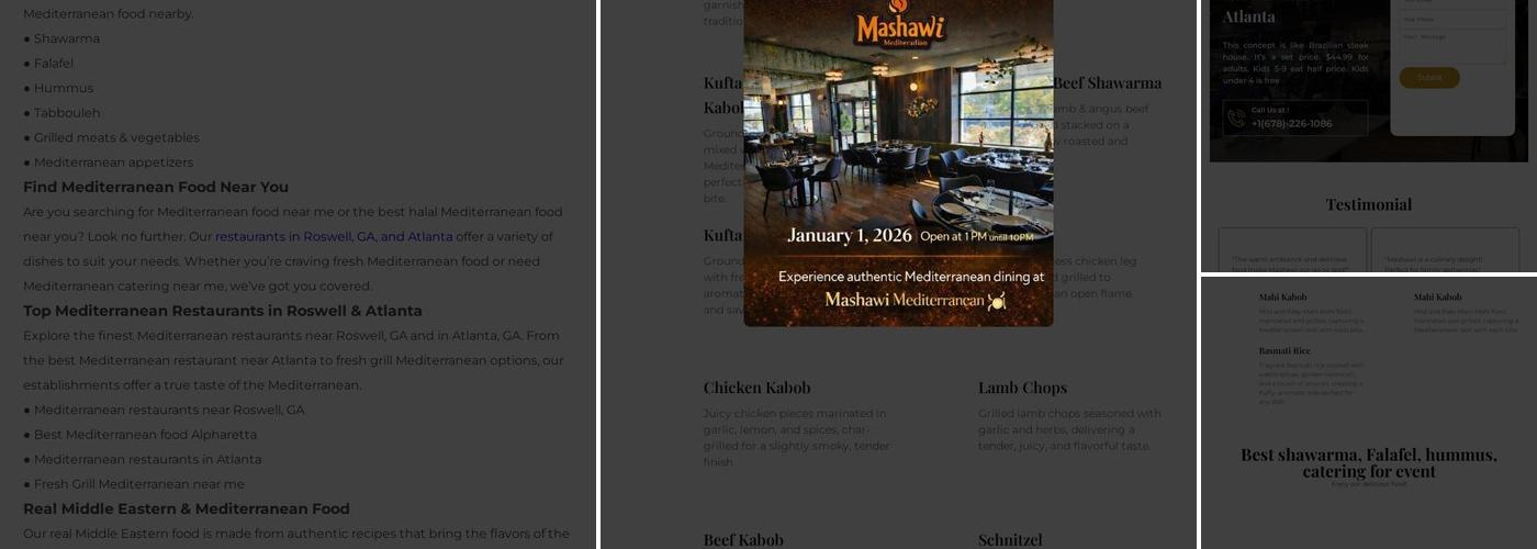 Mashawi Mediterranean Menu