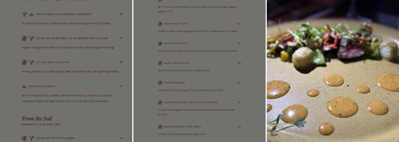 Talia Kitchen Menu