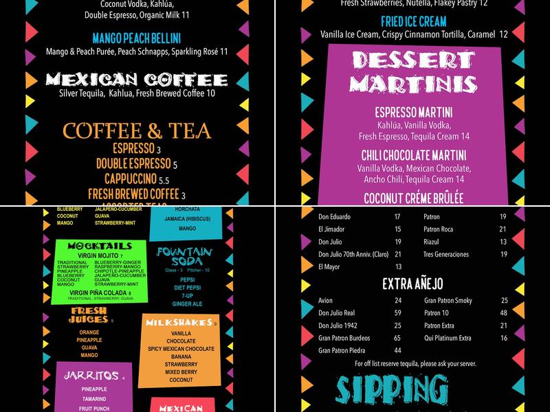 Sofia's Taqueria Toms River Menu