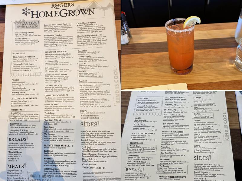 Homegrown - Rogers Menu