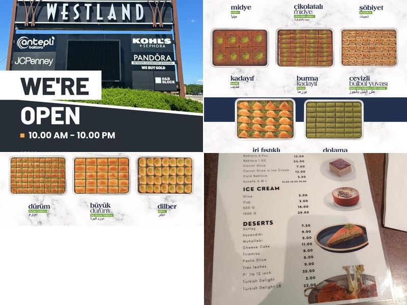 Antepli Baklava Menu