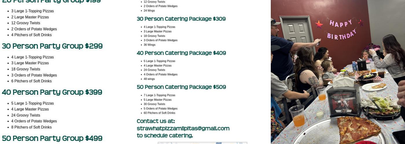 Straw Hat Pizza Grille Menu