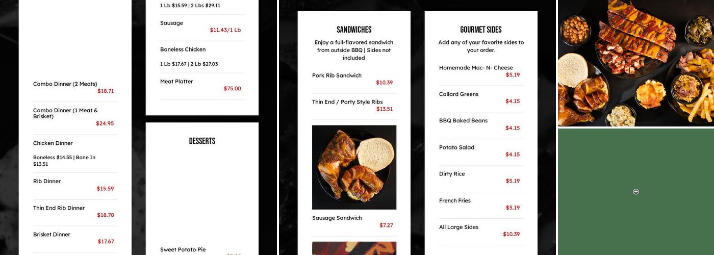 OUTSIDE BBQ Menu