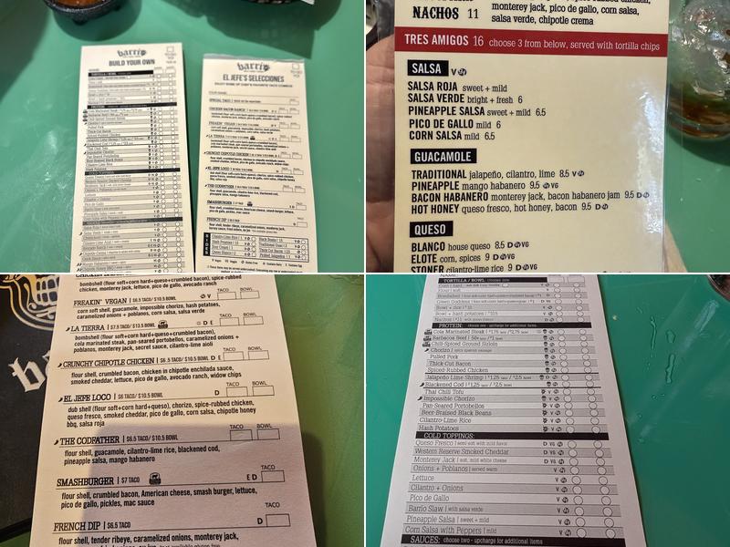 Barrio Tacos Tampa Menu