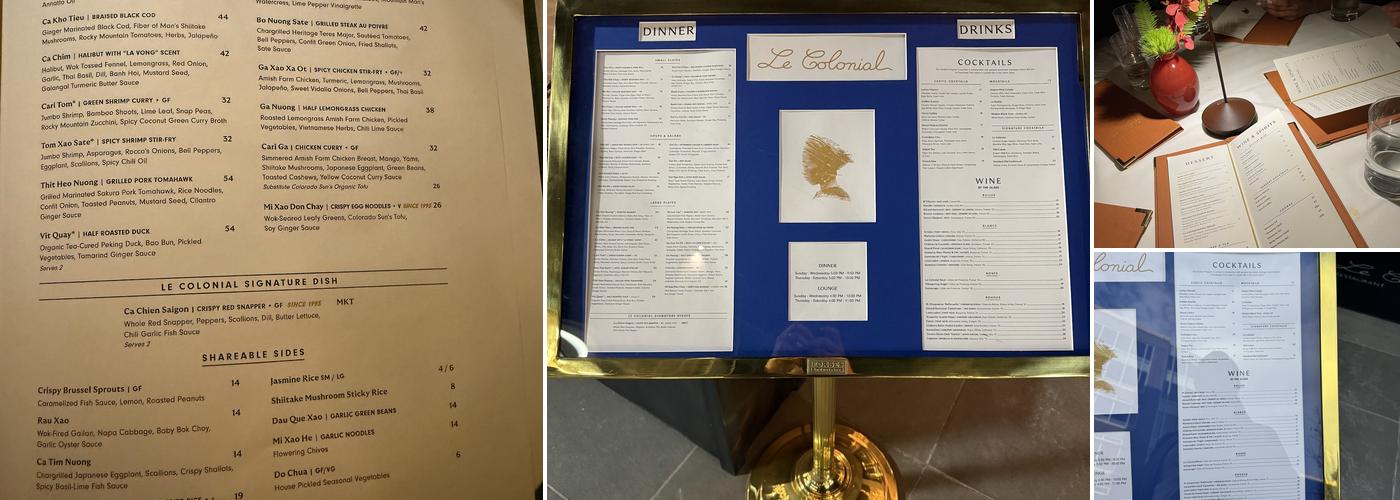 Le Colonial Denver Menu