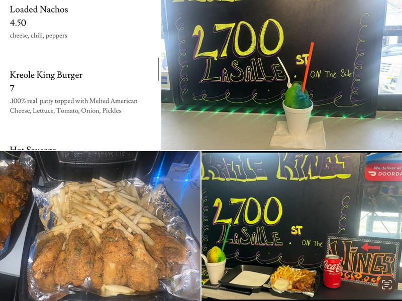 Kreole Kings Snowballs & things Menu