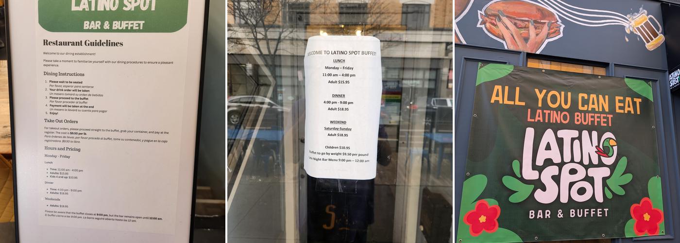 Latino Spot Bar & Buffet Menu