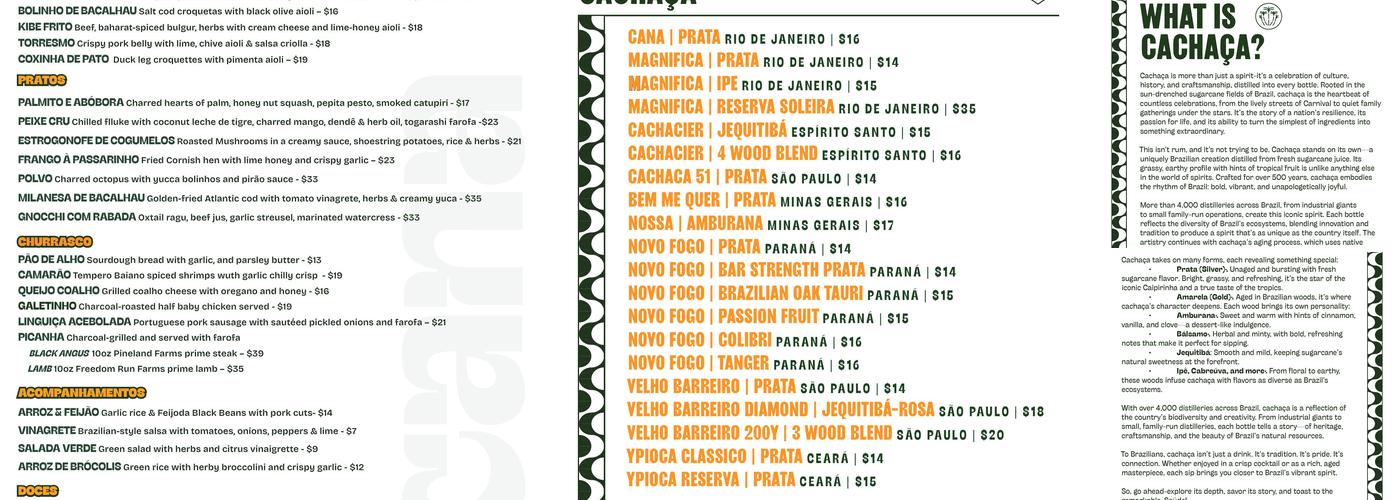 Cana Menu