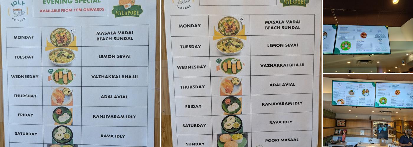 Idly Express - Mountain View Menu