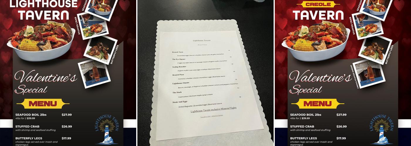 Lighthouse Tavern Menu