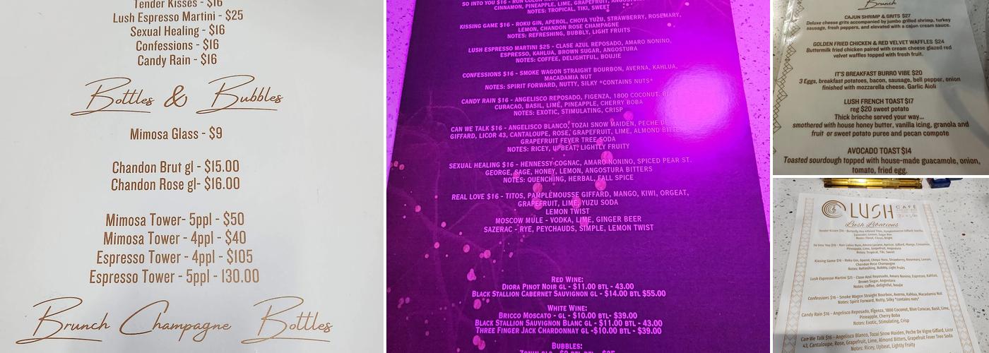 Lush Cafe and Lounge Menu