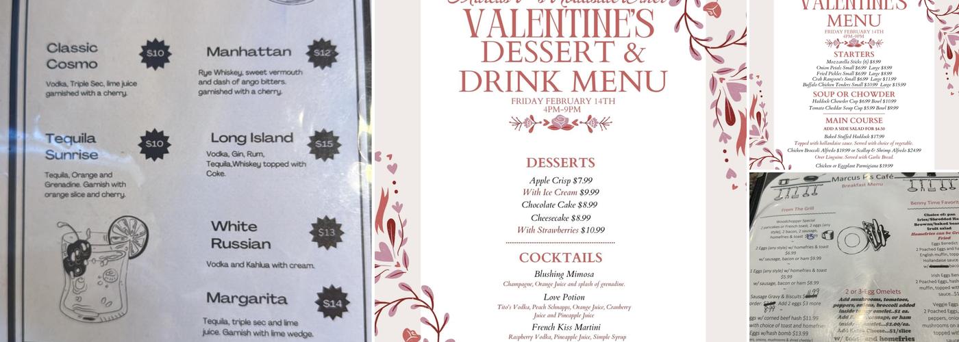 Marcus P’s Cafe Menu