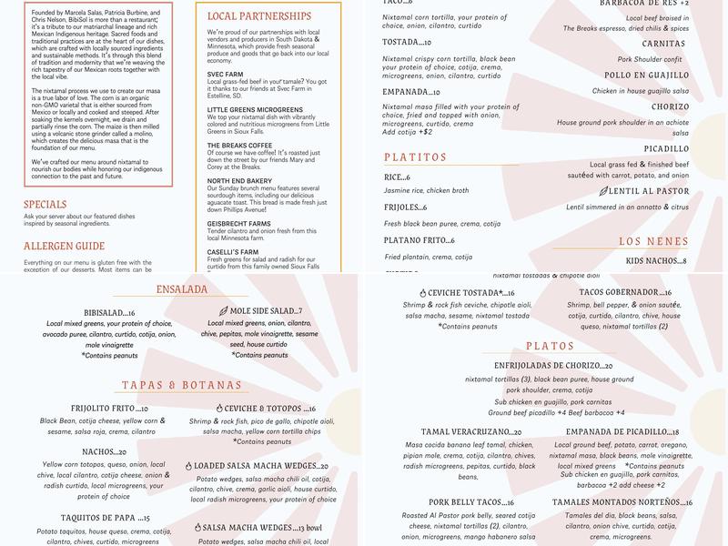 BibiSol Menu