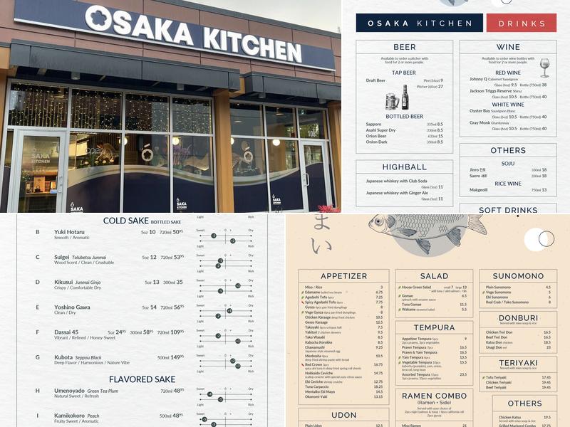 Osaka Kitchen Menu