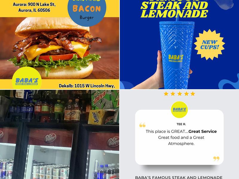 Baba’s Famous Steak and Lemonade 1015 W Lincoln Hwy, DeKalb