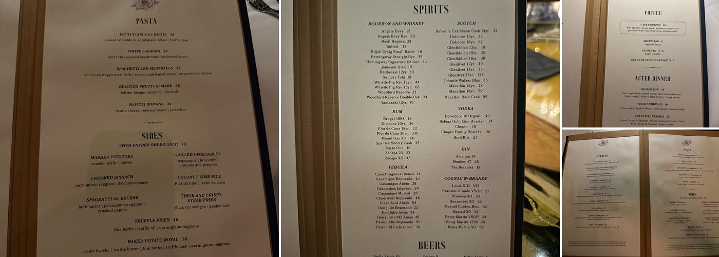 Corazon by Baires Menu