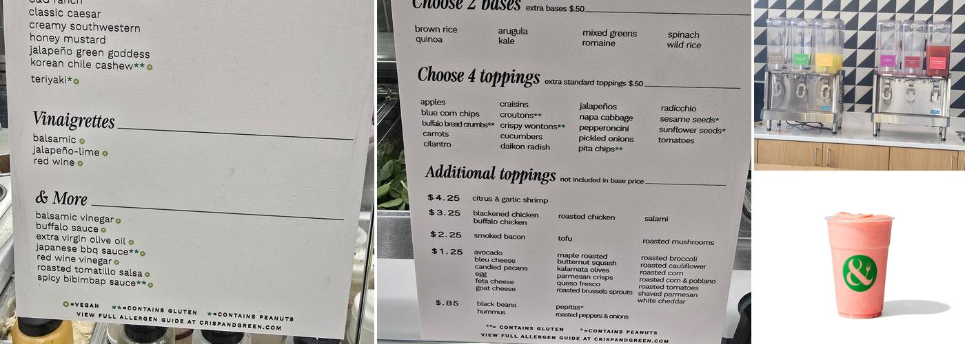 CRISP & GREEN Menu