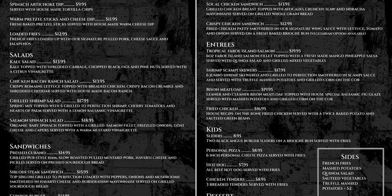 Modern Heirloom Menu