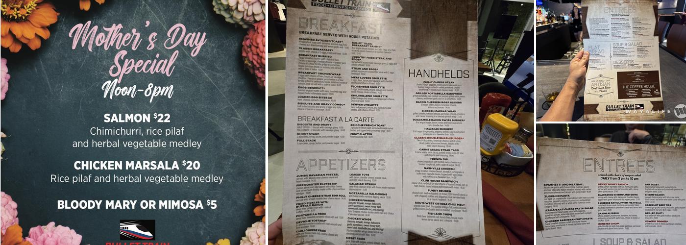 The Bullet Train Menu