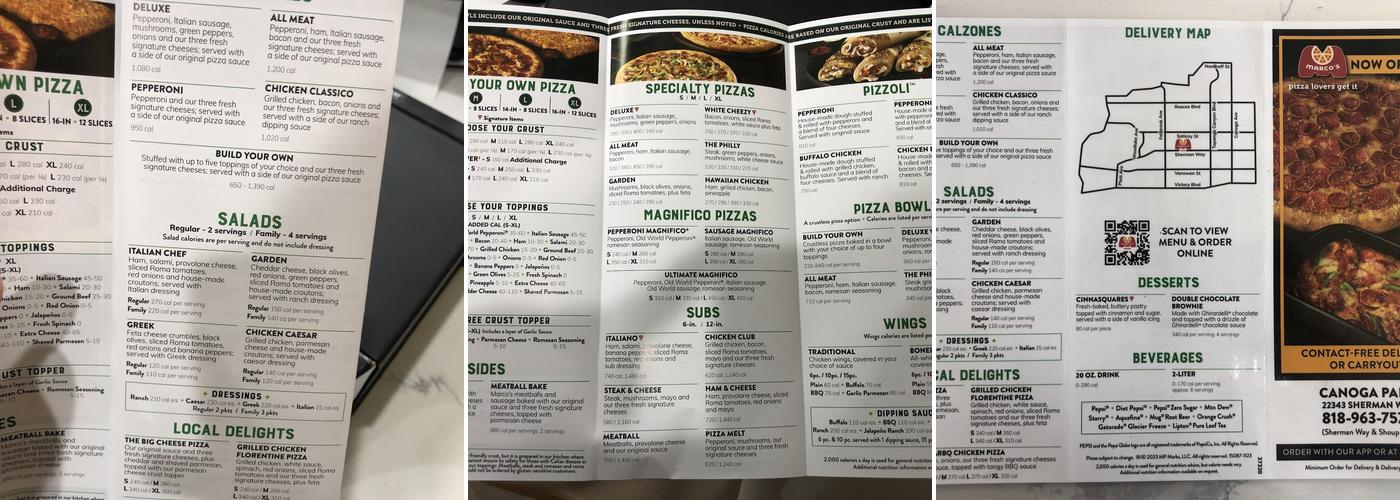 Marco's Pizza Menu