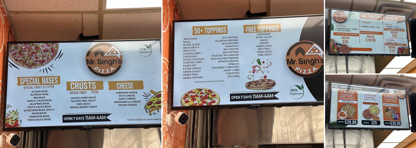 Mr. Singh's Pizza Kitchener Menu