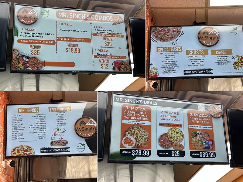 Mr. Singh's Pizza Kitchener Menu