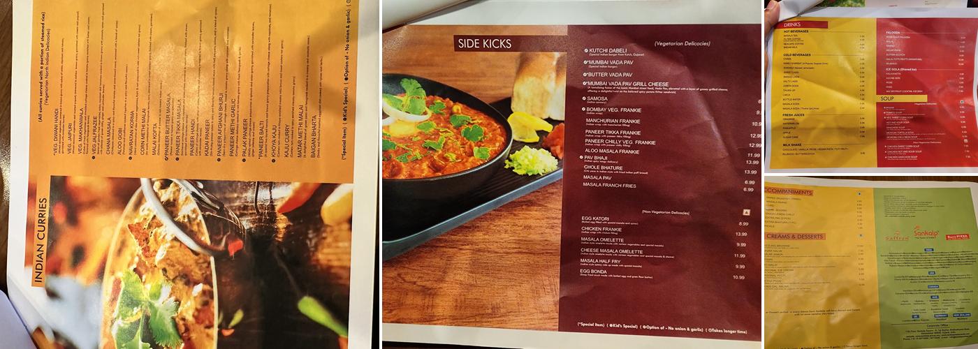 Sankalp The Taste of India Menu